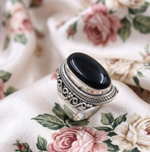 Black Onyx Statement <b>Ring</b> 925 Sterling <b>Silver</b> Vintage Boho Handmade Gemstone <b>Ring</b> <b>Men</b> Women Gift Jewelry for Christmas Gift <b>Men</b> - Product Image 5