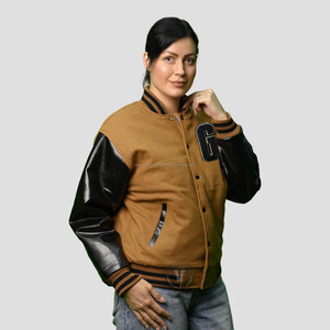 Veste universitaire Letterman en laine de haute qualité pour hommes de grande taille en cuir véritable avec manches en chenille brodées pour l'hiver - Product Image 5