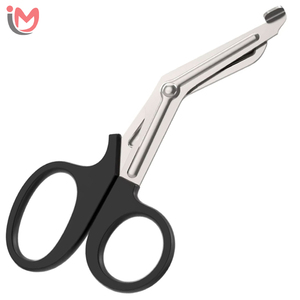 Ciseaux multi-usages à lame dentelée de 7,5″ en acier inoxydable noir, instrument de coupe pour pansements chirurgicaux et traumatiques, OEM - Product Image 4