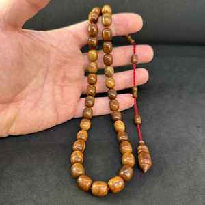 Tasbih en bois poli artisanal et écologique, chapelet de prière islamique, Dhikr quotidien musulman, culte religieux, événements religieux, Ramadan - Product Image 1