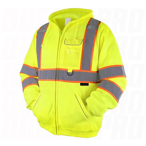 Ropa de Trabajo de Seguridad, Sudadera con Capucha Reflectante de Alta Visibilidad para Hombre, Chaqueta de Uniforme de Trabajo de Seguridad Cálida y Duradera, Alta Visibilidad - Product Image 1