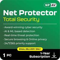 Software de Seguridad Net Protector Antivirus Total Security, Suscripción para 4 Usuarios, 3 Años (Entrega por Correo Electrónico en 1 Hora - Sin CD)