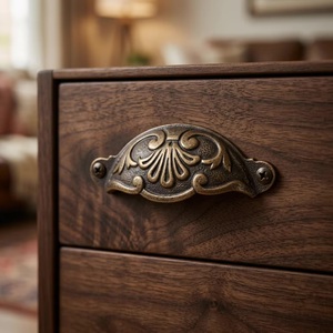 Traditional Cast Iron Flat Shape Durable Eco-Friendly Industrial Design Furniture Hardware Drawer Pull Handle for Bedroom - Product Image 1