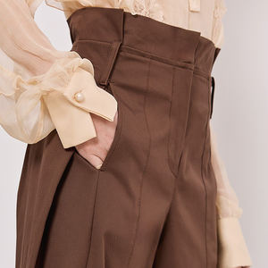 Pantalones Anchos Holgados para Mujer, Talla Grande, Cintura Alta, con Bolsillos, Pantalones Anchos de Pierna Ancha, Primavera Verano, Sólidos, Finos, Elegantes - Product Image 3