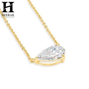 Collar Solitario con Diamante Cultivado en Laboratorio con Corte Pera, Certificado por IGI, Colgante Minimalista de Oro para Mujer - Product Image 4