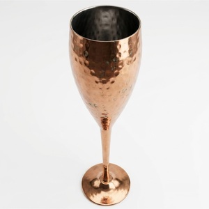 Ensemble de gobelets à vin en acier inoxydable plaqué cuivre, verres à champagne incassables couleur or rose pour mariages, fêtes et décoration de bar vintage - Product Image 2