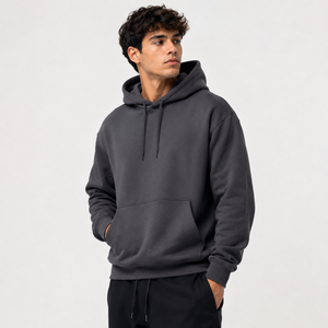 Nouveau design – Sweat à capuche gris foncé pour homme, coupe classique, en molleton de coton, décontracté, avec poches, idéal pour l'automne - Product Image 1