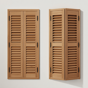 Modern Scandinavian Solid Wood Louver Doors Premium Wooden Shutter <b>Panels</b> for Bedroom and Closet Design - Product Image 1