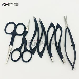 Juego de Pinzas para Cejas de Acero Inoxidable con Punta Plateada y Recubrimiento de Polvo Negro de la Mejor Calidad RMI, Nuevo Diseño - Product Image 5