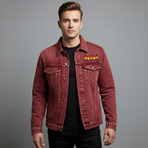 Wholesale Custom Men's Vintage <b>Denim</b> <b>Jacket</b> OEM Service Front Logo Button up Casual wear Breathable washed men's <b>denim</b> <b>jacket</b> - Product Image 1