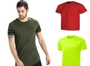Camiseta ecológica lisa de algodón 100% de alta calidad para hombre, estampado personalizado, cuello redondo, MOQ bajo, directo de fábrica desde la India - Product Image 4
