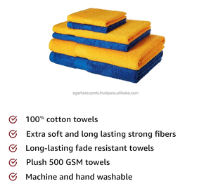 ชุดผ้าขนหนูอาบน้ำคอตตอน 6 ผืน ขายส่ง – ผ้าขนหนูซับน้ำได้ดีเยี่ยม 500 GSM แห้งเร็ว พร้อมโลโก้สั่งทำ - Product Image 3