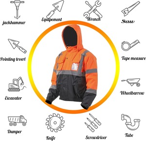 Veste de sécurité hivernale professionnelle haute visibilité réfléchissante – Fabrication haut de gamme en gros - Product Image 6