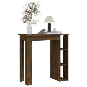 Petite table de bar en bois d'ingénierie en chêne fumé, meuble élégant et durable - Product Image 5