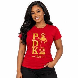 KDP Camiseta de algodón a la moda para mujer, camiseta de manga corta con cuello redondo y estampado gráfico de hermandad, cómoda y ligera, informal para mujer - Product Image 1