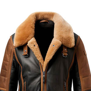 Hot Sale Best Price Leather Sheepskin <b>Sherpa</b> Jackets Top Quality Custom Color New Style Leather Sheepskin <b>Sherpa</b> Jacket For Man - Product Image 2