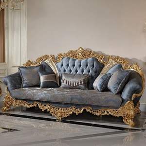 Juego de Sofás Clásicos de Lujo, Tallados en Caoba, con Esponja, en Forma de L, para Apartamentos y Hoteles, Diseño Tradicional Indonesio - Product Image 4