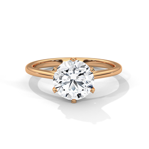 Elegante Anillo de Compromiso de Oro Rosa de 14K con Diamante Cultivado en Laboratorio de Seis Puntas, Certificado GRA, Corte Brillante - Product Image 1