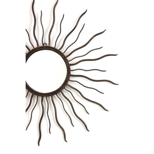 Miroir mural ovale en fer forgé fait main, style bohème, avec cadre décoratif - Product Image 2