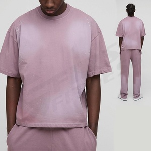 Camiseta de punto informal extragrande para hombre, 100% algodón de alto gramaje, con estampado digital por sublimación, logotipo, lavado ácido y teñido en prenda. - Product Image 2