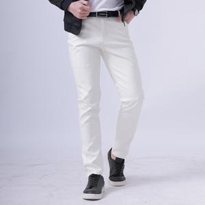 Pantalon décontracté pour homme en similicuir, léger, coupe droite, respirant, taille mi-haute, fermeture éclair, style streetwear, hiver - Product Image 5