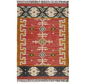 Alfombras Kilim Hechas a Mano de Yute y Lana para Sala de Estar, Dormitorio y Estudio - Product Image 1