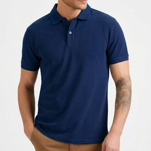 Chemise polo pour homme en piqué lourd de qualité supérieure, impression personnalisée, style décontracté, polo de golf pour homme - Product Image 3