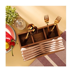 Porte-couverts en bois fabriqué à la main pour la cuisine poignée de support de cuillère jetable écologique pour organisateur de stockage de Table à manger - Product Image 5