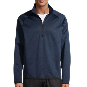Soft Durable Anti-Wrinkle Plain Dyed Casual Athletic Wear High Quality Premium Men's Winter Half <b>Zipper</b> <b>Sweatshirt</b> Wool/Cotton - Product Image 1
