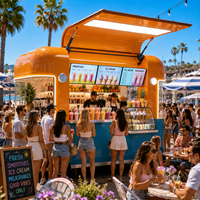Chariot de nourriture mobile personnalisable avec cuisine complète et équipement commercial pour les assiettes de tacos au chorizo