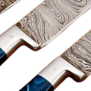 Ensemble de couteaux de chef en acier inoxydable avec lames affûtées pour hacher, découper en dés, trancher et préparer les aliments, cuisine professionnelle - Product Image 6