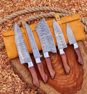 Juego de Cuchillos de Chef LEGACY BLADES al por Mayor, Forjados a Mano, de Acero de Damasco de 67 Capas, 5 Piezas, Extremadamente Afilados, con Mangos de Resina, Ambidiestros - Product Image 4