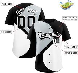 Maillot de baseball américain personnalisé par sublimation en gros, broderie, uniforme de baseball à rayures fines - Product Image 2
