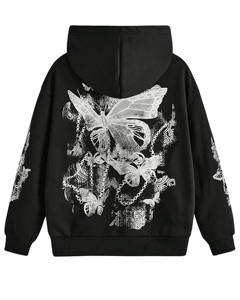 Sudadera Extra Grande para Mujer con Gráfico de Mariposa Blanca, Transpirable y de Secado Rápido - Product Image 1