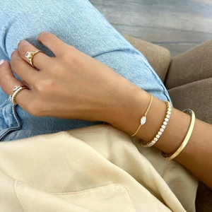 กำไลเพชรเพาะเลี้ยงในห้องปฏิบัติการ รับรองโดย IGI ทรงกลมเจียระไนแบบบริลเลียนท์ ทอง 10K 14K 18K สีเหลือง ชมพู ขาว เครื่องประดับหรูหราสำหรับเธอ - Product Image 3