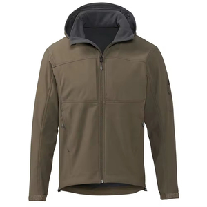 Nouvelle arrivée, veste softshell épaisse à capuche, design durable, coupe-vent, respirante, écologique, pour les sports de plein air en automne, pour hommes - Product Image 1