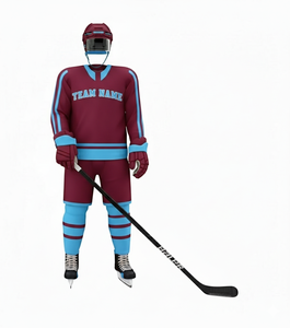 Usine OEM d'uniformes de hockey sur glace professionnels |   Maillots de hockey en maille 100% polyester avec logo personnalisé imprimé |   Vente en gros de couleurs personnalisées - Product Image 2