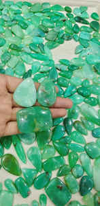 Collar con Colgante de Cabujón de Crisoprasa Verde Natural, Lote de Joyería Chapada en Plata con Formas Mixtas, Encantadores Amuletos - Product Image 3