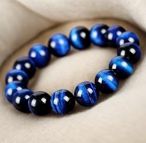 Factory Price High Quality 8mm Blue Tiger Eye Beaded Circle Bracelets Carved Natural <b>Crystal</b> Healing <b>Jewelry</b> Inspirational - Product Image 1