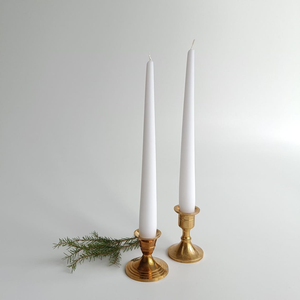 Set of 2 Midcentury Vintage <b>Brass</b> Taper Candle Holders Small <b>Brass</b> <b>Candlestick</b> Holders Decorative Tabletop Candle Stands - Product Image 2