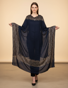 Elegant Merino <b>Wool</b> Stoles for Women Designer Winter <b>Wool</b> <b>Wrap</b> Soft Warm Scarf Swarovski Crystals Traditional Scarves Shawls - Product Image 3