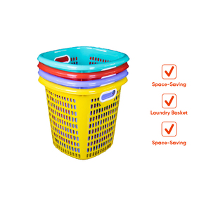Cesto de Ropa Ligero de PP, Contenedor de Almacenamiento Portátil, Cesto de Plástico Perforado con Asas para el Hogar, Baño y Cocina - Product Image 5