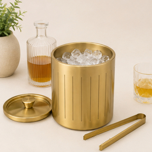 Luxury <b>Gold</b> Stainless Steel <b>Ice</b> <b>Bucket</b> with Tongs Wine Cooler Insulated Champagne Pail for Wedding Event and Bar Hotel Decor - Product Image 2