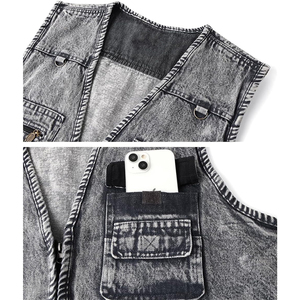 Chaleco Vaquero para Mujer, Estilo Casual, Sin Mangas, Color Azul Claro, Desgastado, Estilo Vintage, Algodón, Corte Regular, Ropa de Primavera - Product Image 6