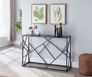 Mesa Consola de Metal Hecha a Mano con Tapa de Vidrio, Mueble Decorativo Elegante para el Hogar, para Decoración Interior Contemporánea - Product Image 3