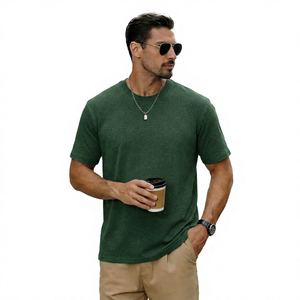 Camiseta de Manga Corta para Hombre, Cuello Redondo, Color Sólido, Corte Regular, Tejido de Punto Jersey, 100% Poliéster, Transpirable y Ecológica - Product Image 5