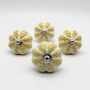 Perilla de puerta de hardware indio de cerámica y latón hermoso armario de cerámica para EE. UU. Y Reino Unido perillas de tocador suministros indios lametierartz - Product Image 4