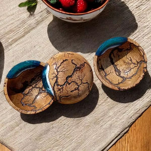 Bol à salade en bois d'olivier fait main, vaisselle de cuisine naturelle et biologique, bol décoratif pour fruits, bol en bois artisanal unique - Product Image 1