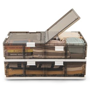 Set di 2 Contenitori Impilabili con Ruote, Organizer Moderno in Plastica per Soggiorno e Camera da Letto - Product Image 5