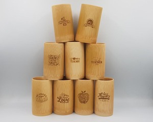 Tasse à café réutilisable en bambou écologique du Vietnam, légère, avec logo personnalisé, motif Lotus Bleu, Leccie Nguyen Export Supply - Product Image 1